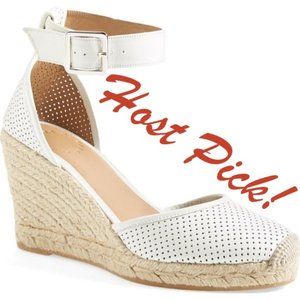 HP🎉 MARC JACOBS New Wedge Perforated Lamb Leather Pump Ankle Strap Espadrille